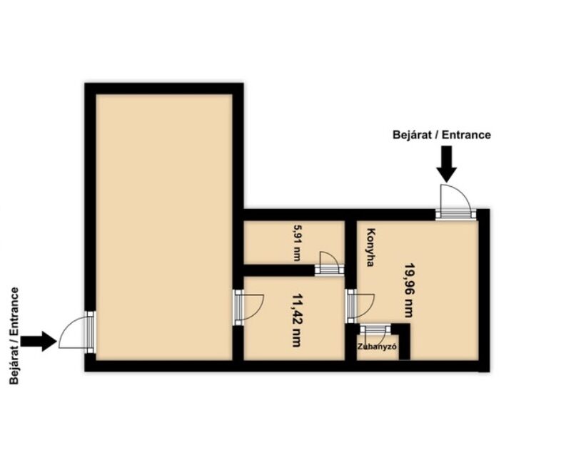 Commercial & industrial for rent in Budapest, District VII, Almássy tér – floor plan 1